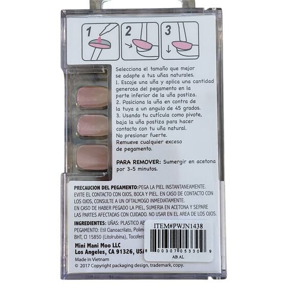 Ms. Moo Nails Instanails Glue On Nude Pink Gold Embellished Tik Tok NEW‎ - Picture 3 of 3